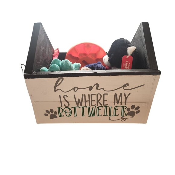Personalized Dog Toy Storage Box - Designed from Reclaimed Wood - Picture 3 of 8